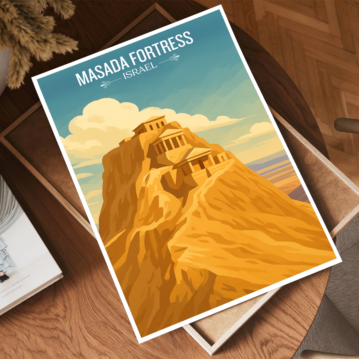 Masada Fortress - Israel - Travel Art Wall Deco Poster - Art Print - Travel Art Poster