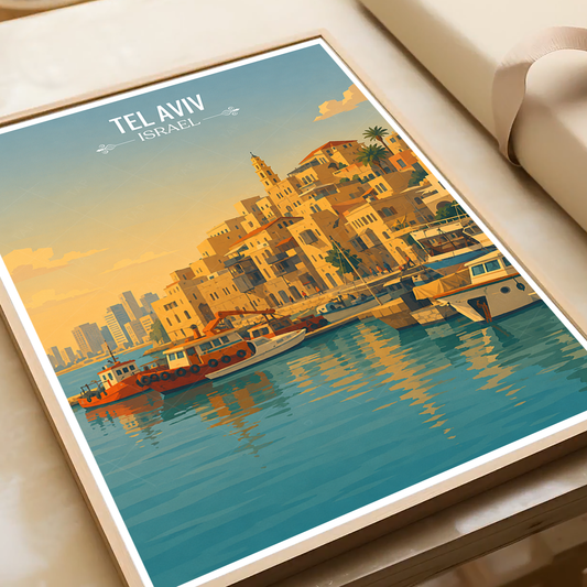 Tel Aviv - Israel - Travel Art Wall Deco Poster - Art Print - Travel Art Poster
