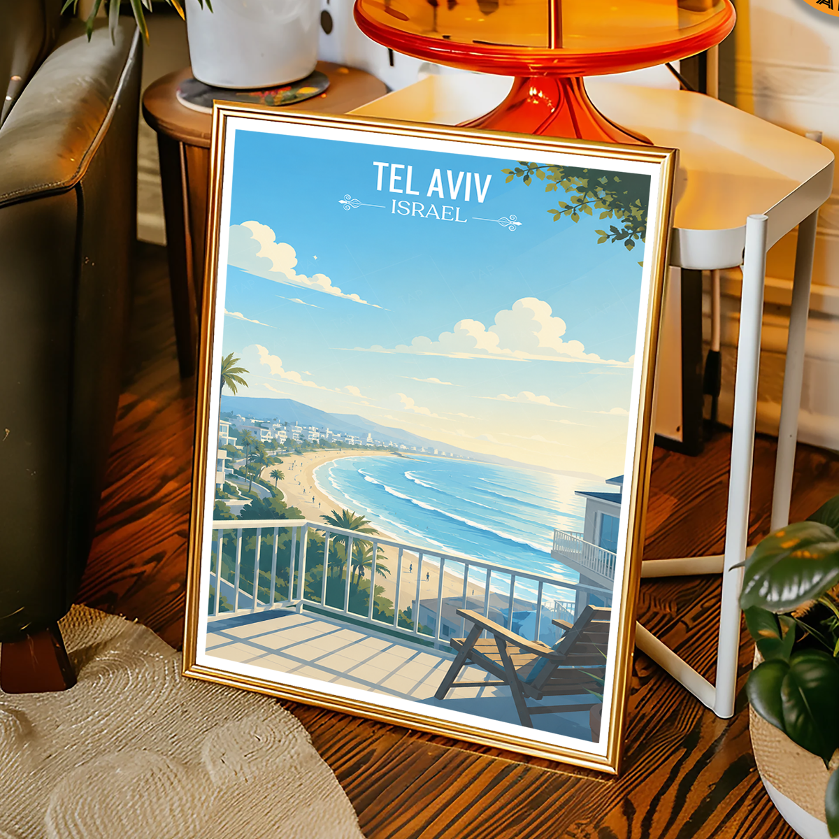 Tel-Abib - Israel - Travel Art Wall Deco Poster - Art Print - Travel Art Poster