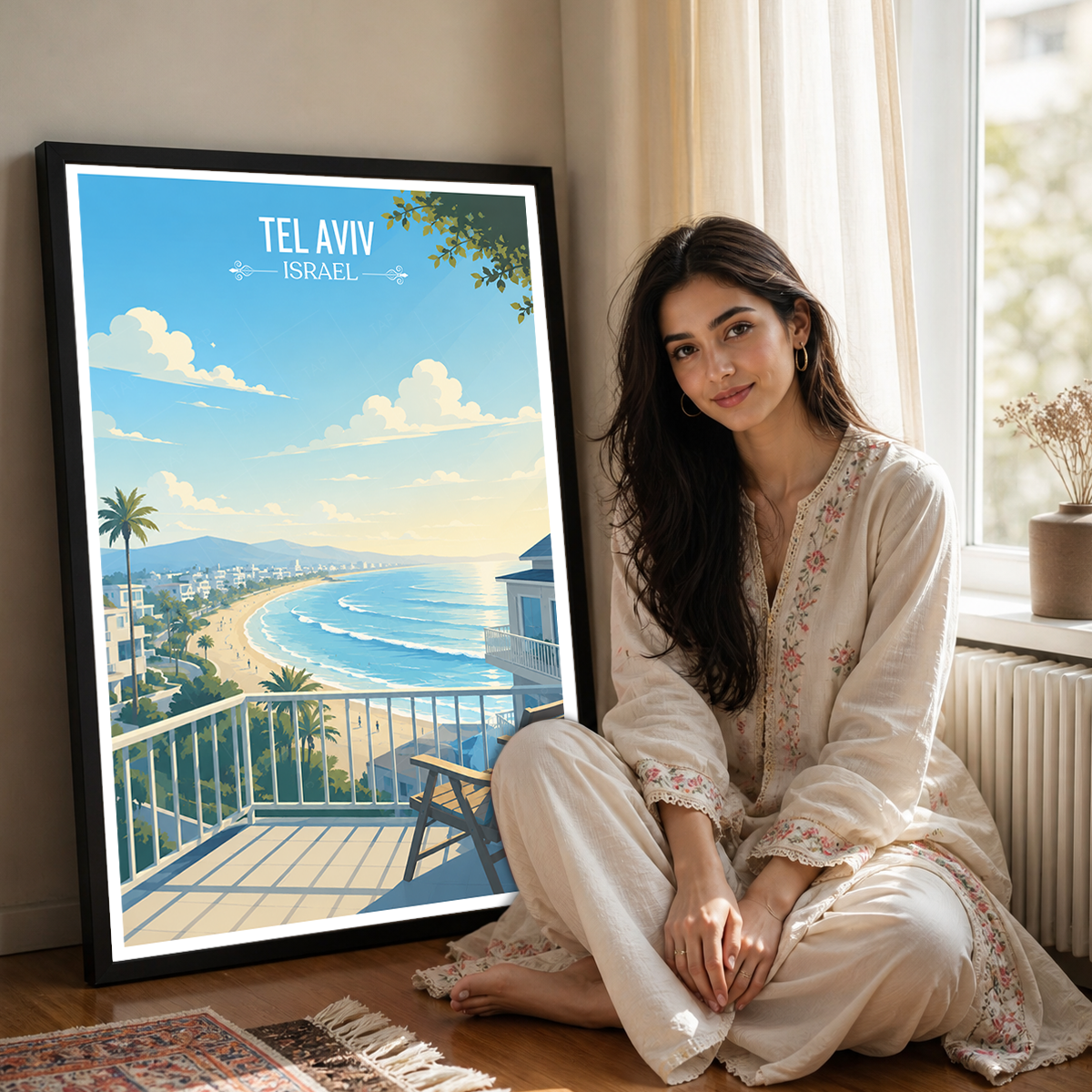 Tel-Abib - Israel - Travel Art Wall Deco Poster - Art Print - Travel Art Poster