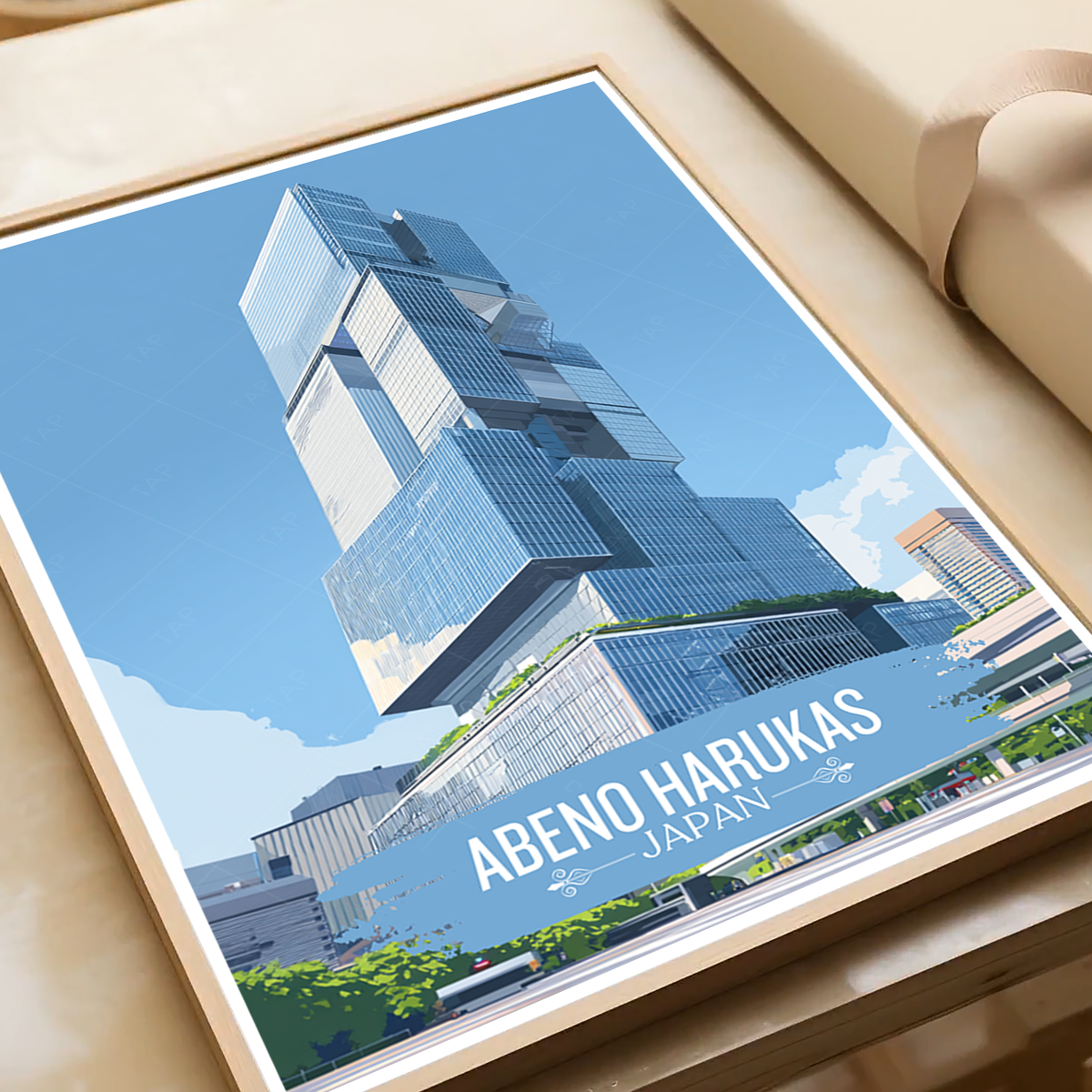 Abeno Harukas - Japan - Travel Art Wall Deco Poster - Art Print - Travel Art Poster
