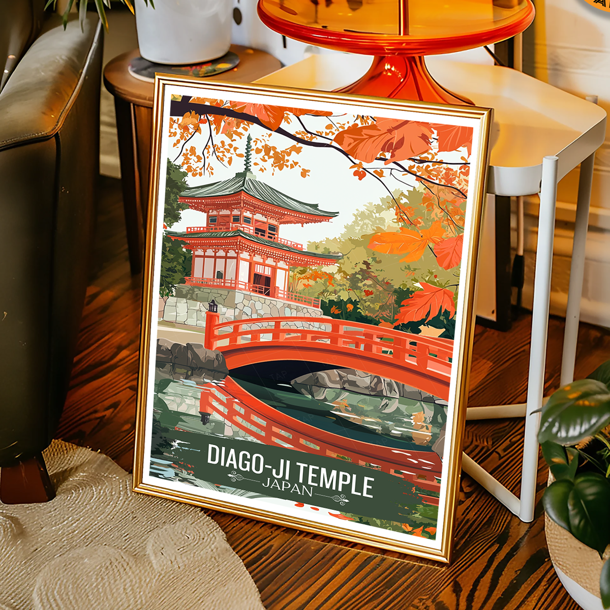 Diago-Ji Fushimi Temple - Japan - Travel Art Wall Deco Poster - Art Print - Travel Art Poster