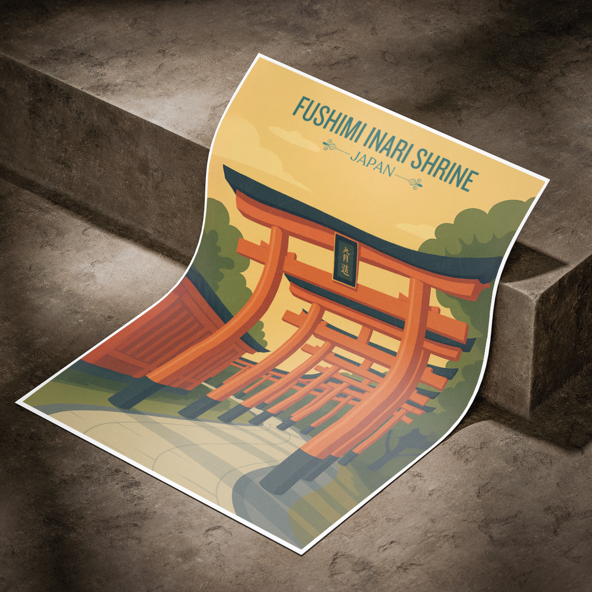 Fushimi Inari Shrine - Japan - Travel Art Wall Deco Poster - Art Print - Travel Art Poster