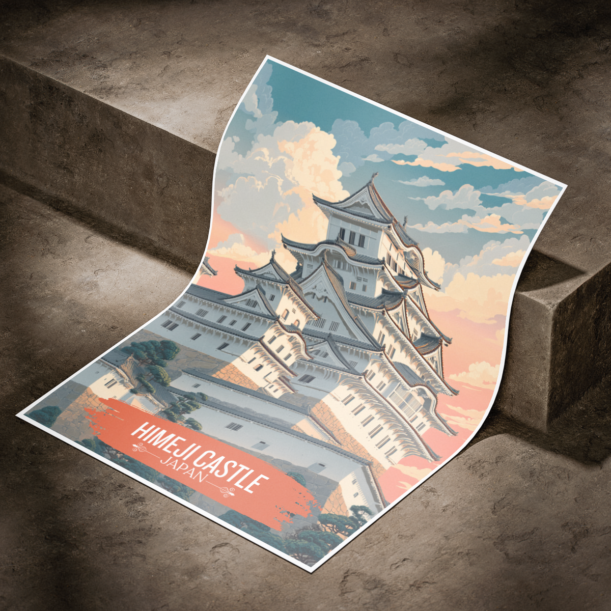 Hakuro-jō - Japan - Travel Art Wall Deco Poster - Art Print - Travel Art Poster