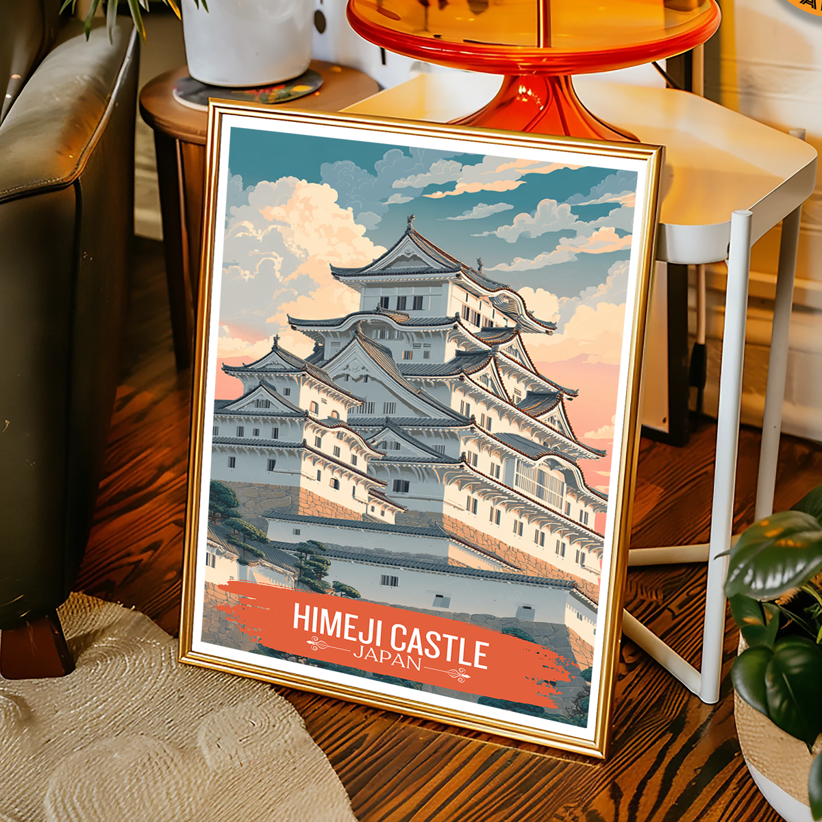 Hakuro-jō - Japan - Travel Art Wall Deco Poster - Art Print - Travel Art Poster