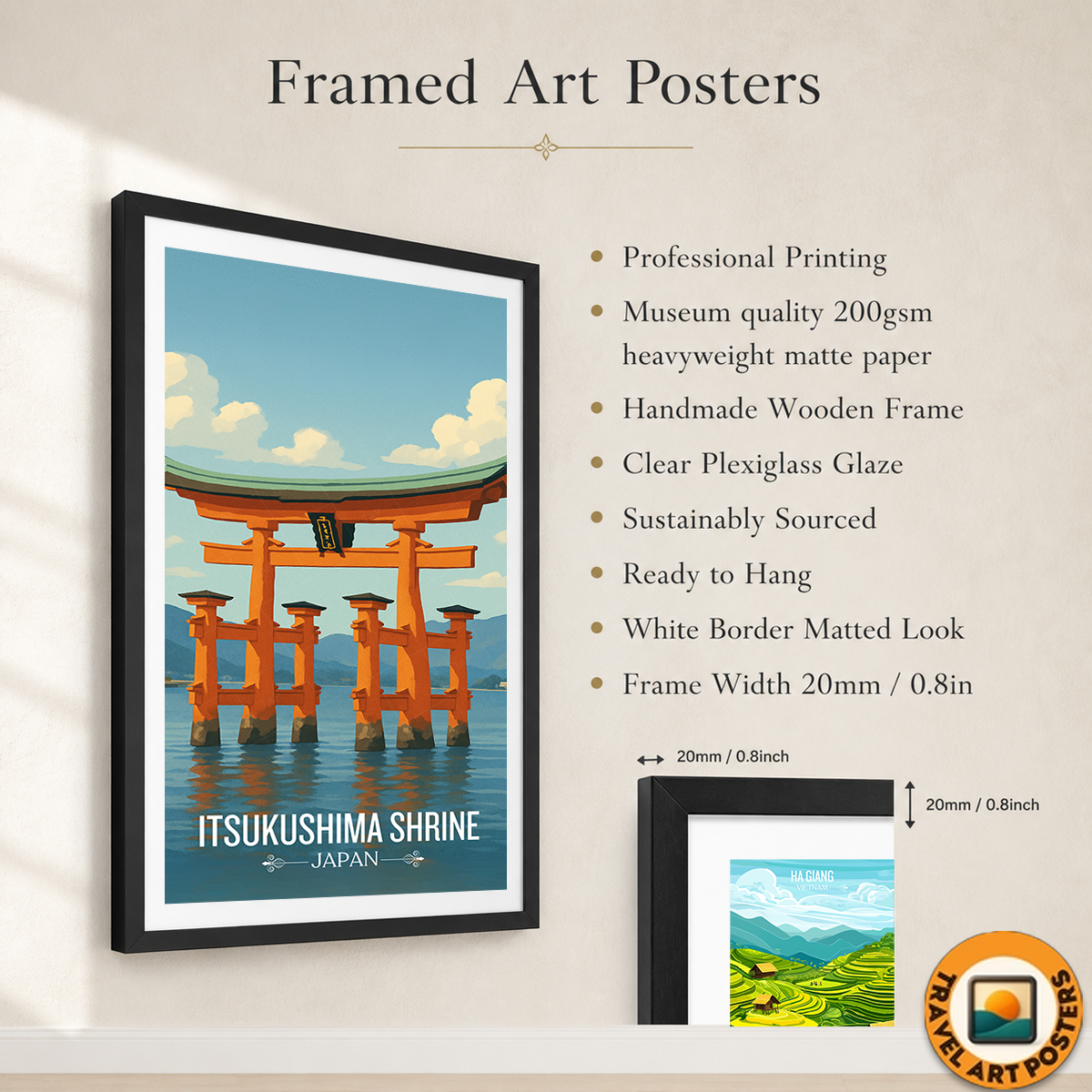 Itsukushima Shrine - Japan - Travel Art Wall Deco Poster - Art Print - Travel Art Poster