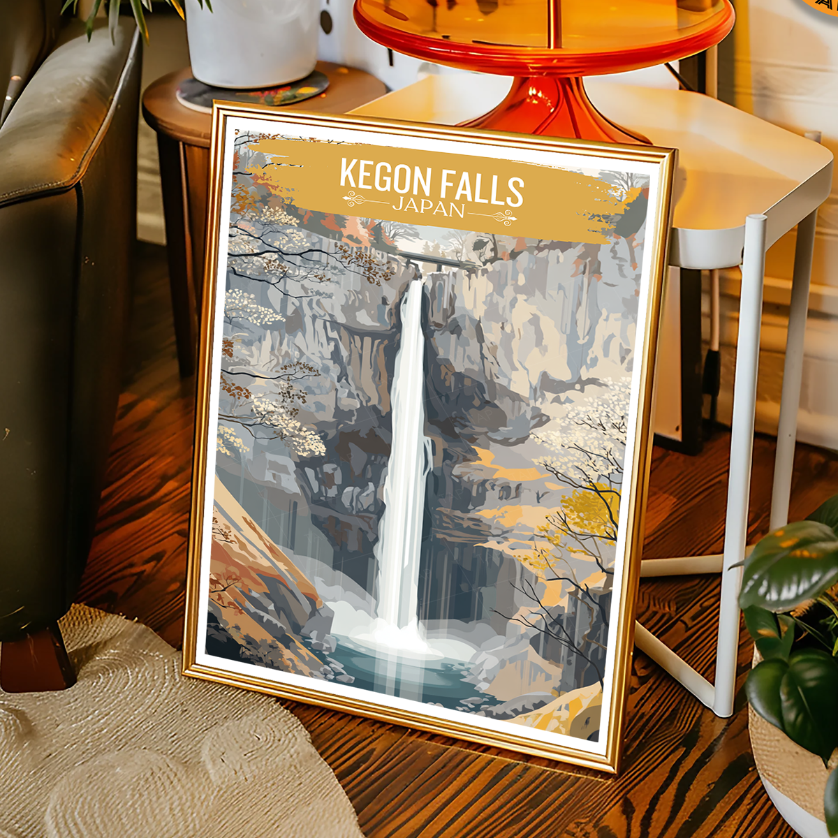 Kegon Falls - Japan - Travel Art Wall Deco Poster - Art Print - Travel Art Poster