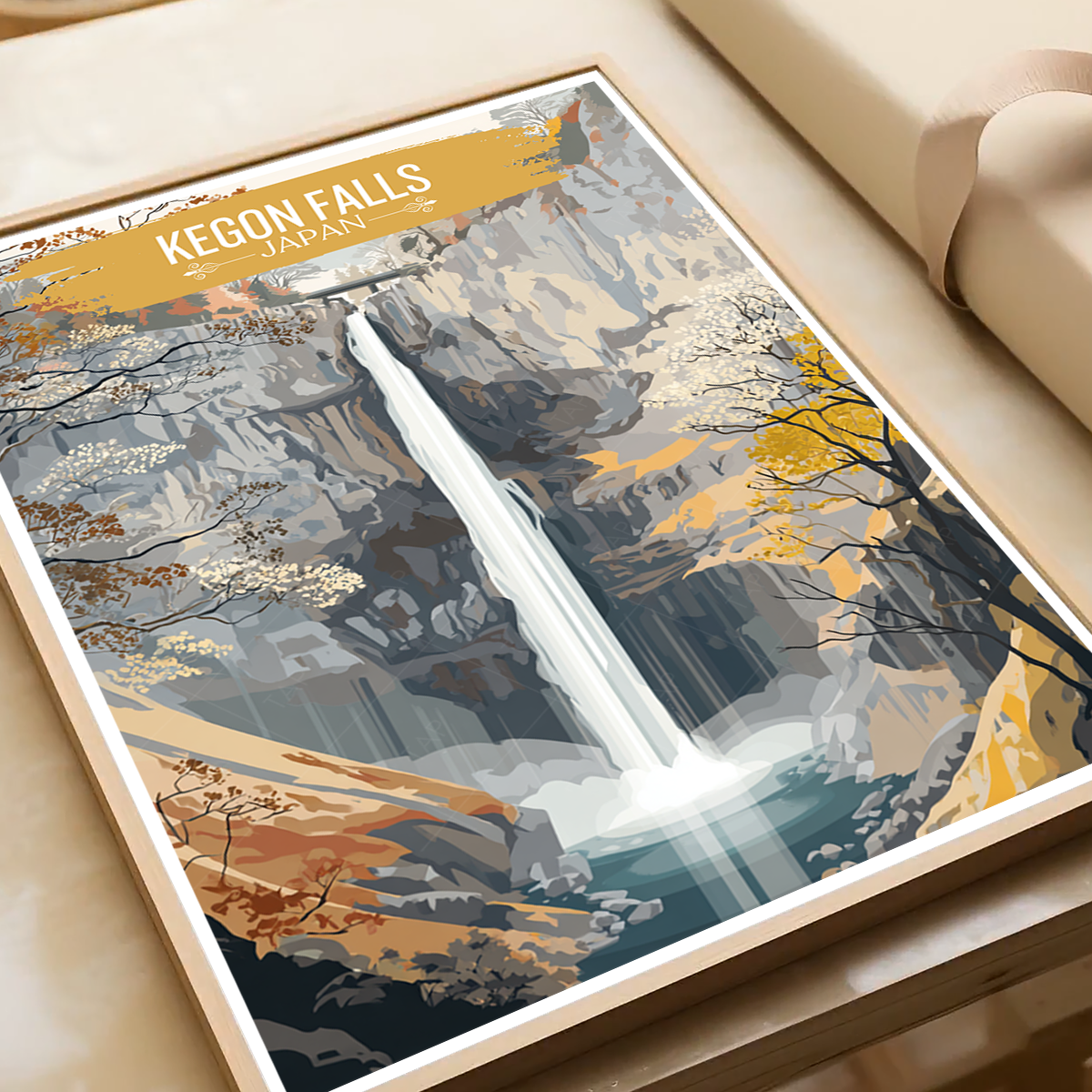 Kegon Falls - Japan - Travel Art Wall Deco Poster - Art Print - Travel Art Poster