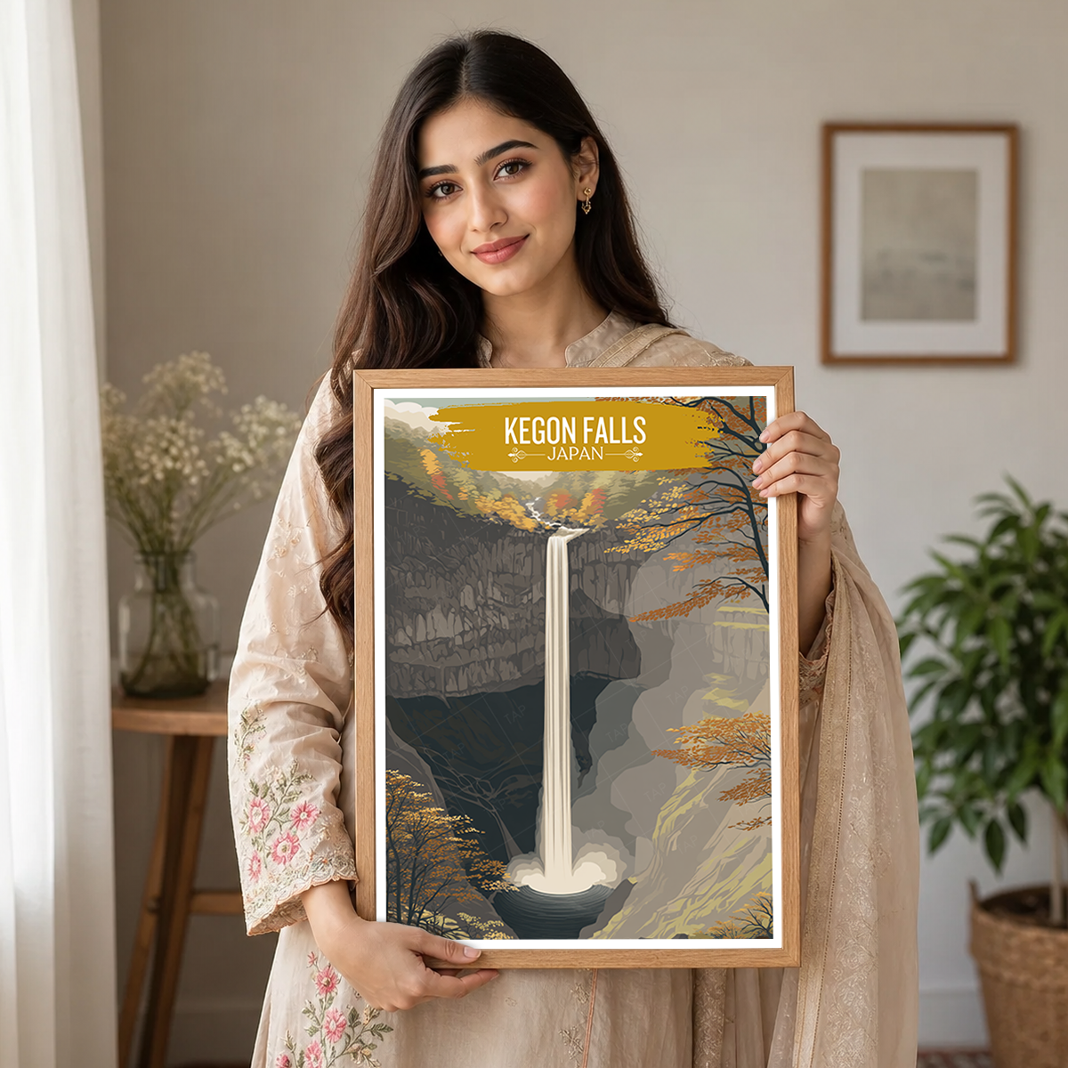 Kegon Falls Nikko National Park - Japan - Travel Art Wall Deco Poster - Art Print - Travel Art Poster