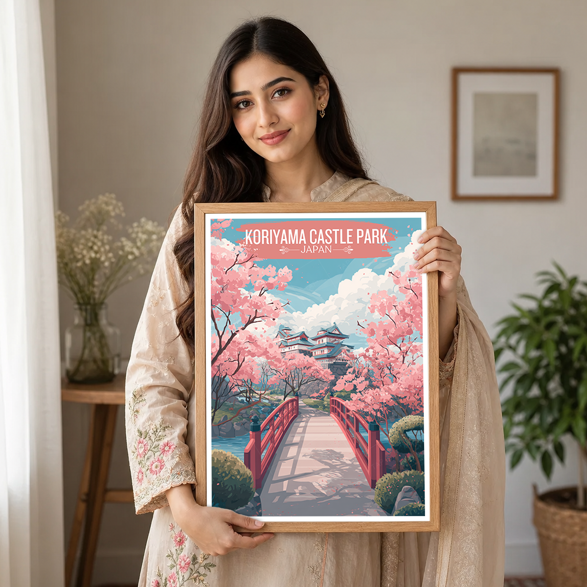 Koriyama Castle Park - Japan - Travel Art Wall Deco Poster - Art Print - Travel Art Poster
