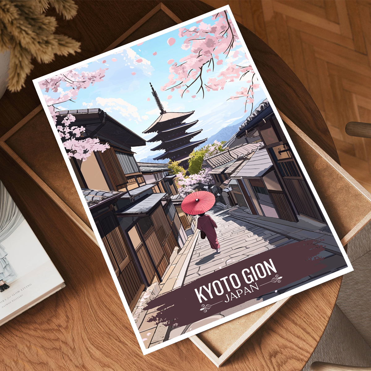 Kyoto Gion - Japan - Travel Art Wall Deco Poster - Art Print - Travel Art Poster