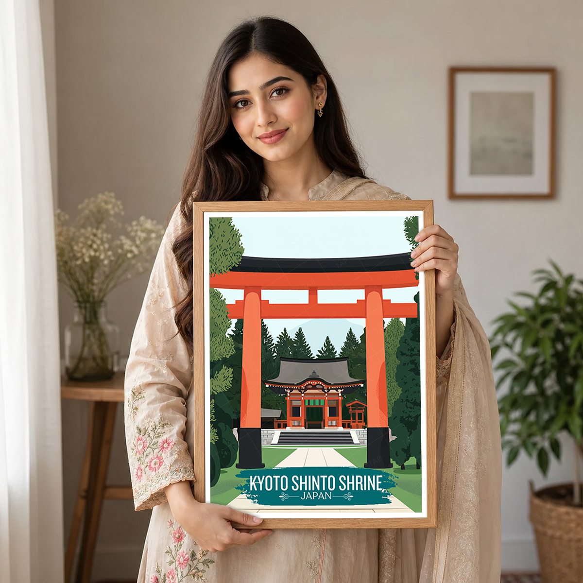Kyoto Shinto Shrine - Japan - Travel Art Wall Deco Poster - Art Print - Travel Art Poster