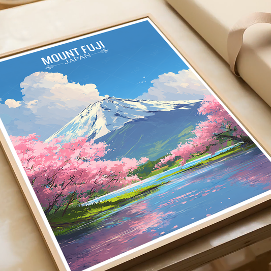 Fuji-no-Takane - Japan - Travel Art Wall Deco Poster - Art Print - Travel Art Poster