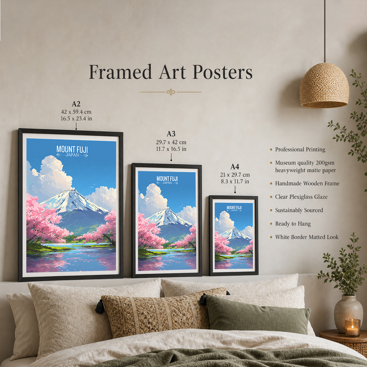 Fuji-no-Takane - Japan - Travel Art Wall Deco Poster - Art Print - Travel Art Poster