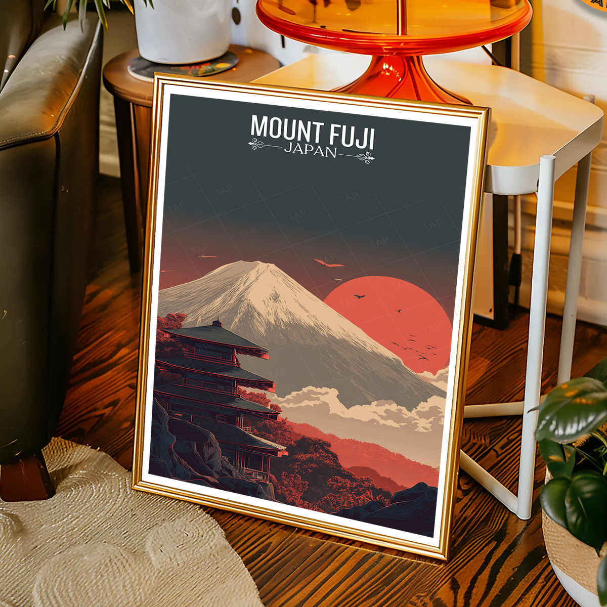 Fuji-no-Yama - Japan - Travel Art Wall Deco Poster - Art Print - Travel Art Poster
