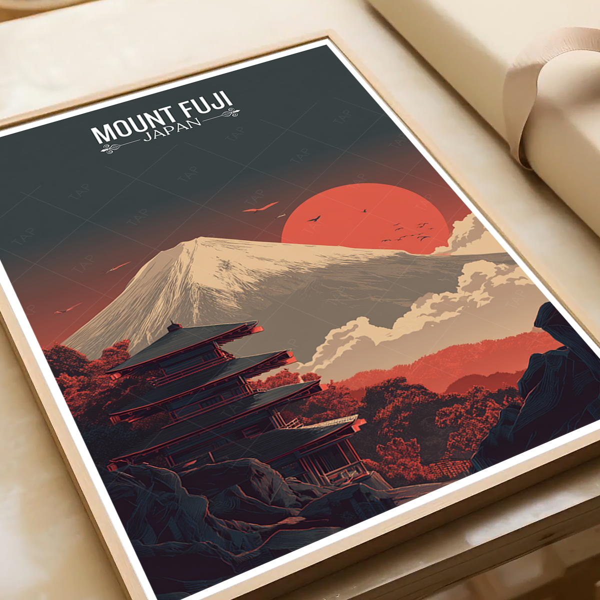 Fuji-no-Yama - Japan - Travel Art Wall Deco Poster - Art Print - Travel Art Poster