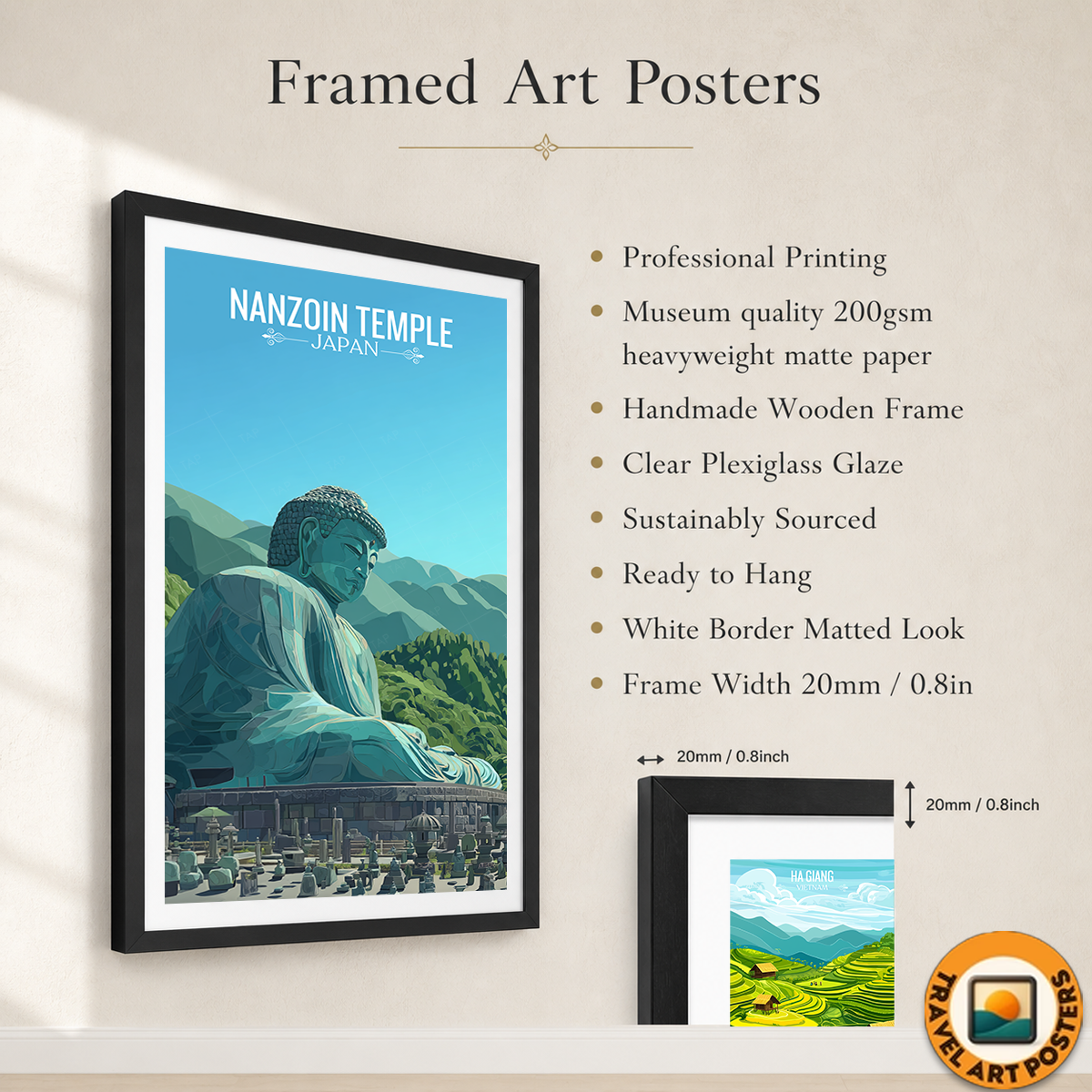 Nanzoin Temple - Japan - Travel Art Wall Deco Poster - Art Print - Travel Art Poster