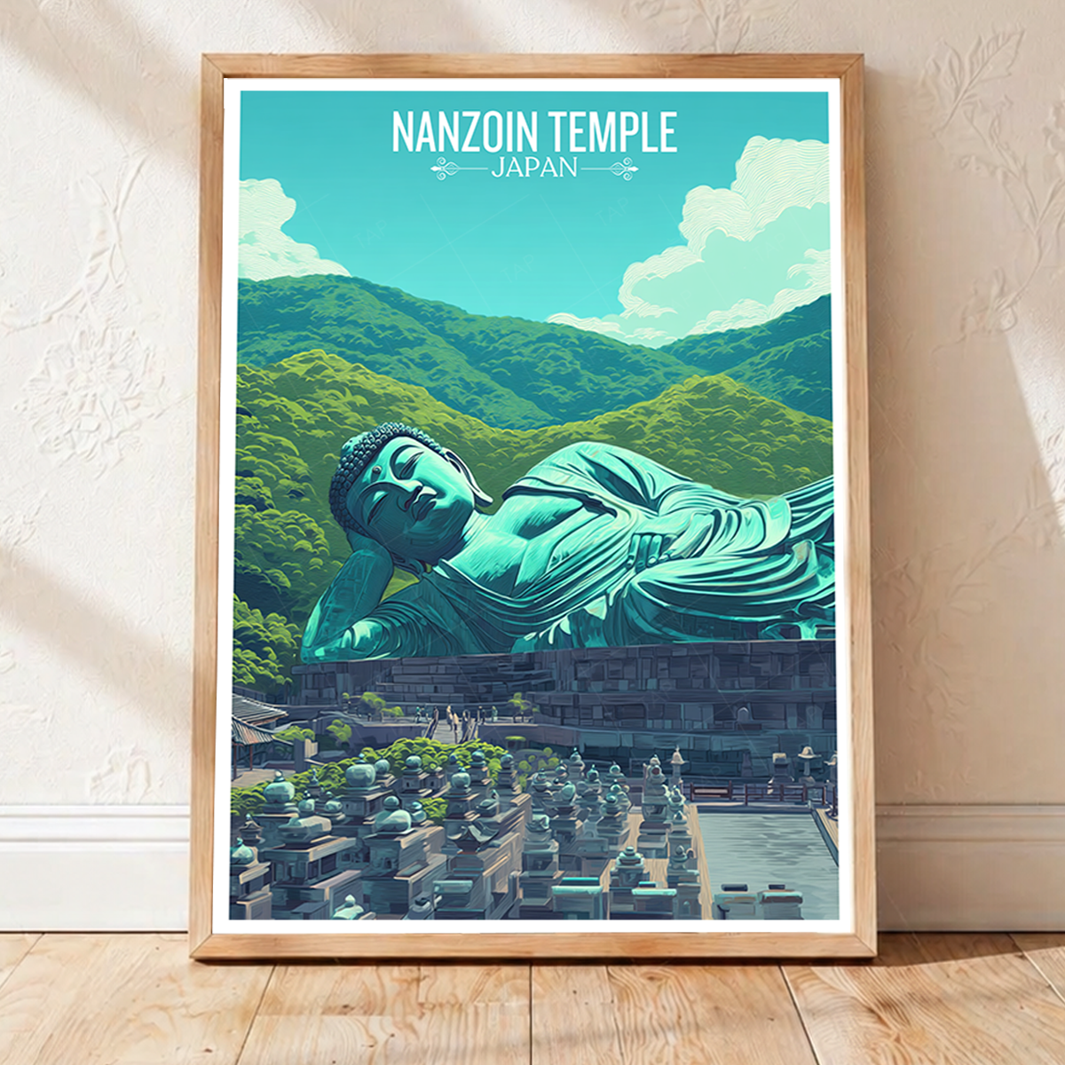 Nanzoin Buddha Temple - Japan - Travel Art Wall Deco Poster - Art Print - Travel Art Poster