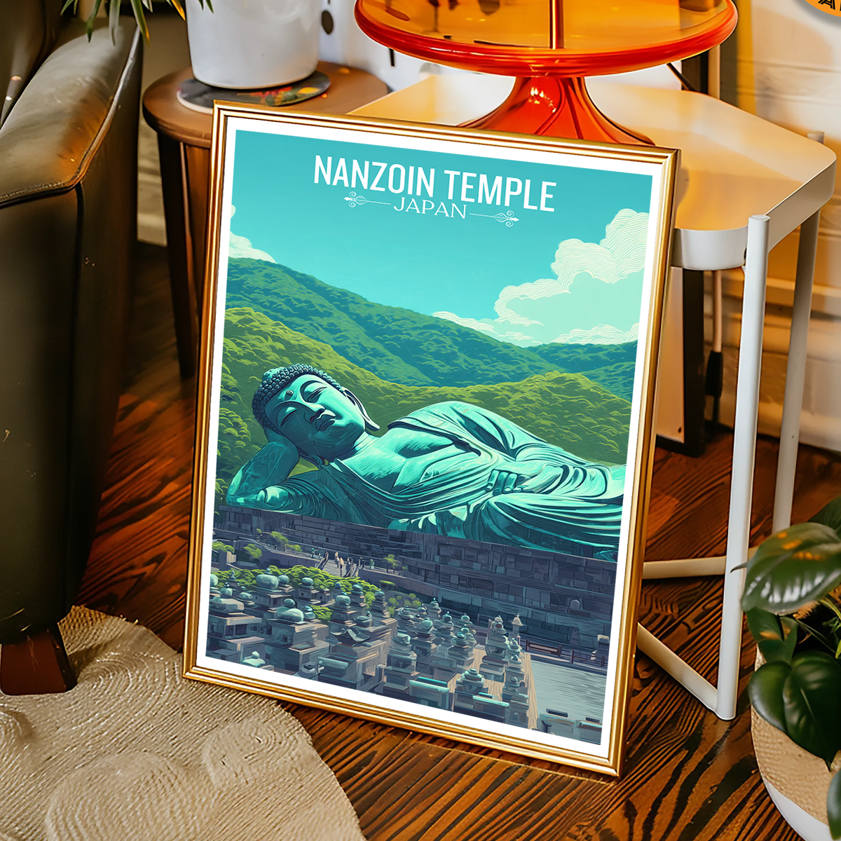 Nanzoin Buddha Temple - Japan - Travel Art Wall Deco Poster - Art Print - Travel Art Poster