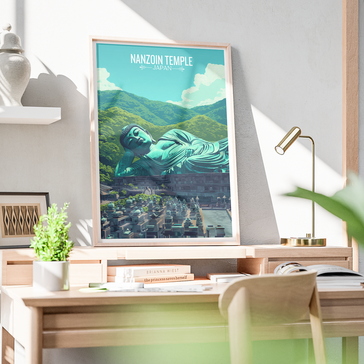 Nanzoin Buddha Temple - Japan - Travel Art Wall Deco Poster - Art Print - Travel Art Poster