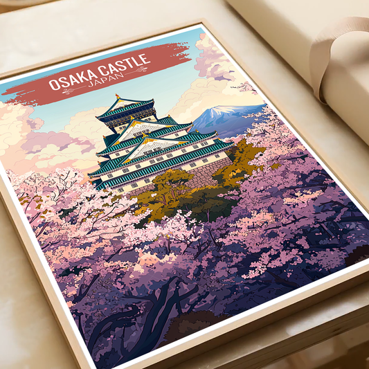 Osaka Castle - Japan - Travel Art Wall Deco Poster - Art Print - Travel Art Poster