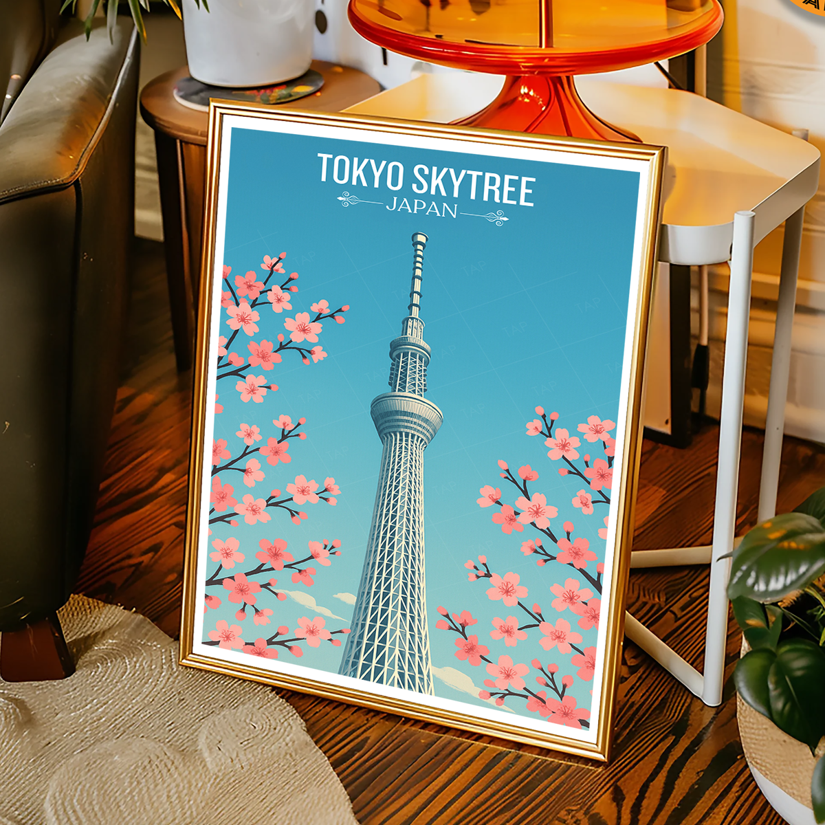 Tokyo Skytree - Japan - Travel Art Wall Deco Poster - Art Print - Travel Art Poster