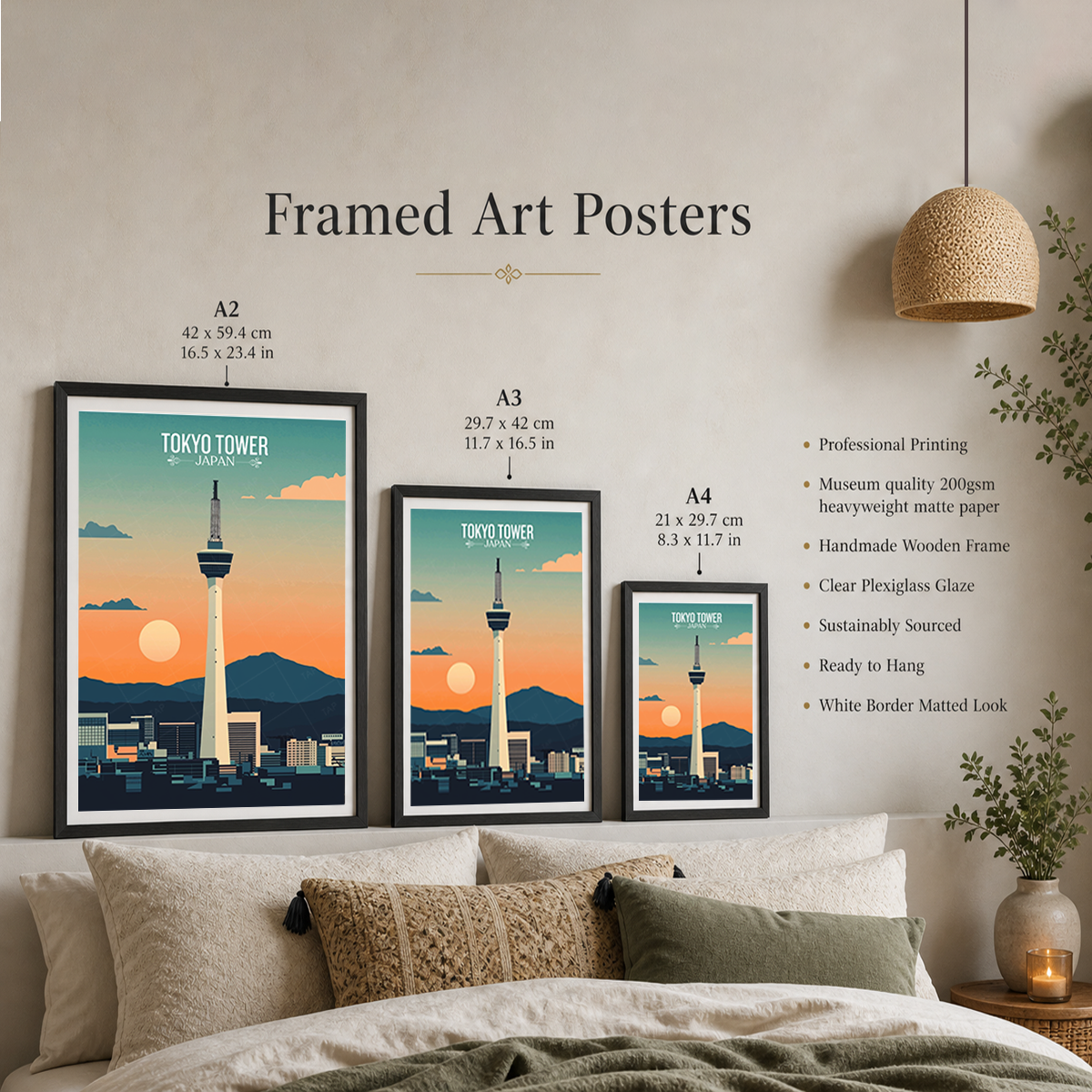 Tokyo Tower - Japan - Travel Art Wall Deco Poster - Art Print - Travel Art Poster