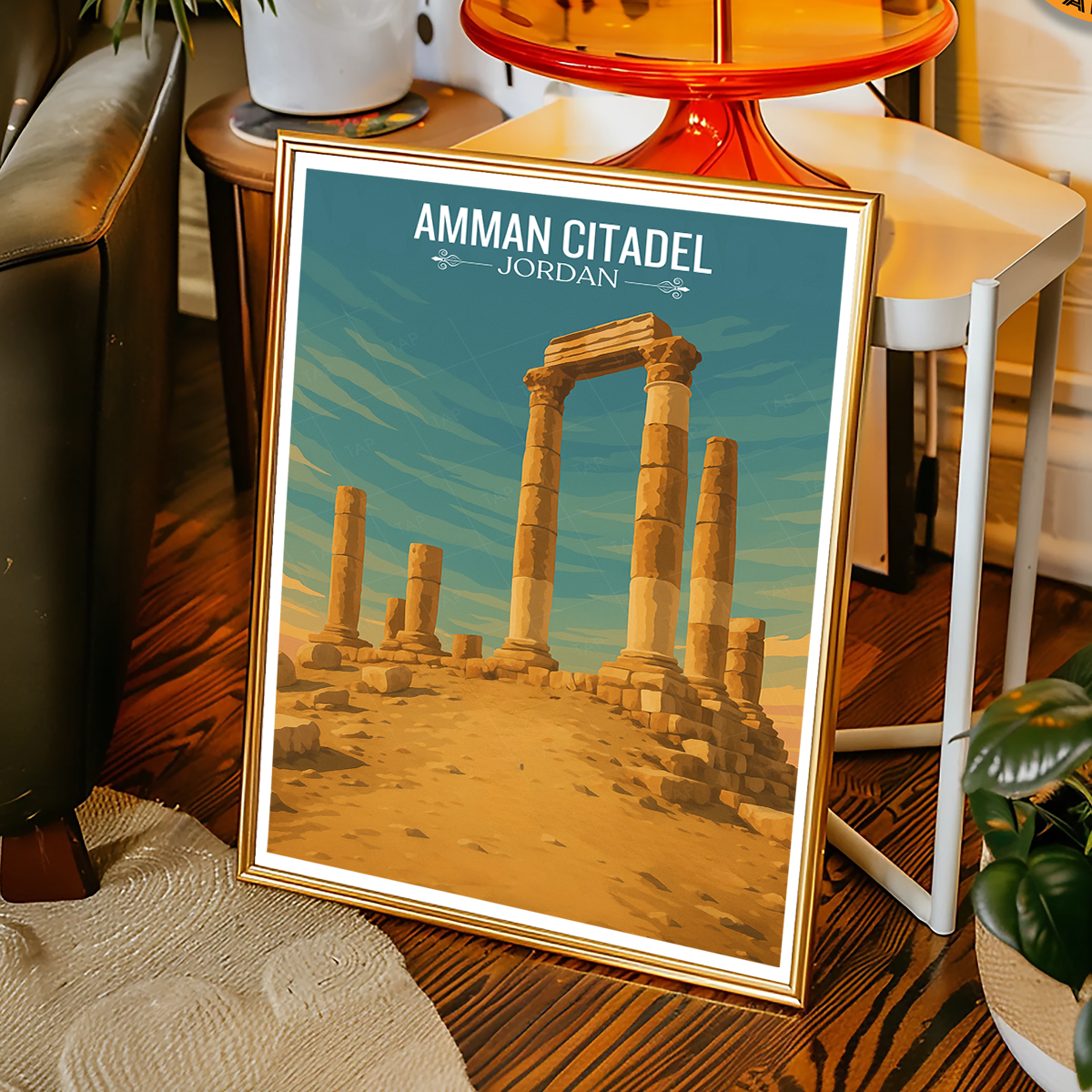 Amman Citadel - Jordan - Travel Art Wall Deco Poster - Art Print - Travel Art Poster