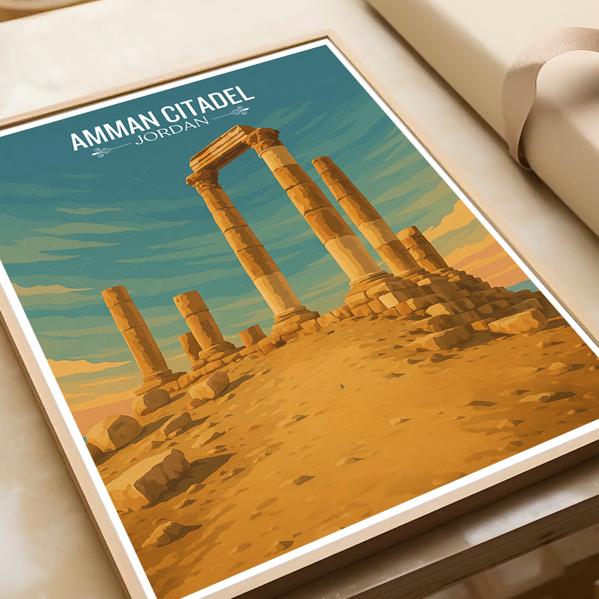 Amman Citadel - Jordan - Travel Art Wall Deco Poster - Art Print - Travel Art Poster