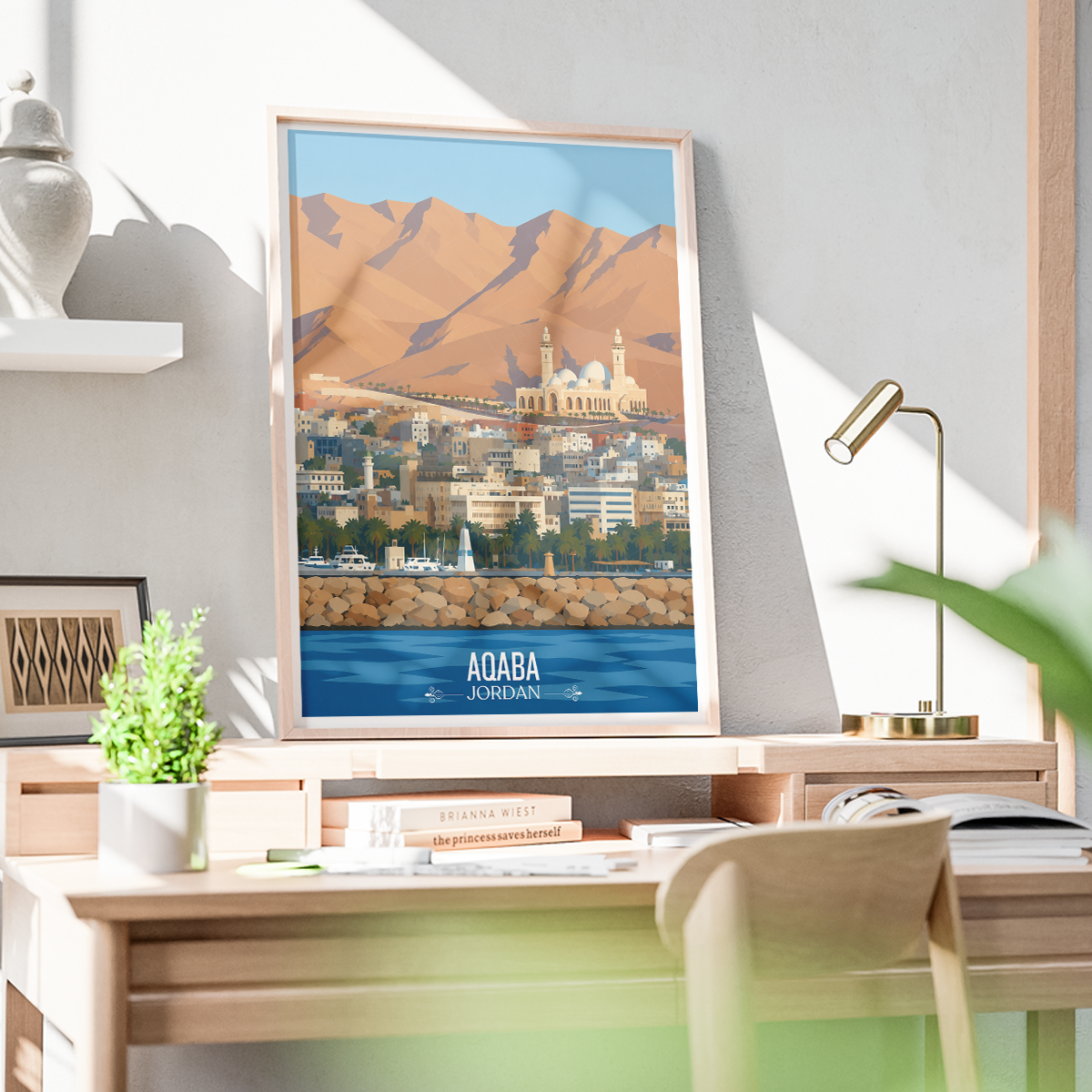 Aqaba Fort - Jordan - Travel Art Wall Deco Poster - Art Print - Travel Art Poster