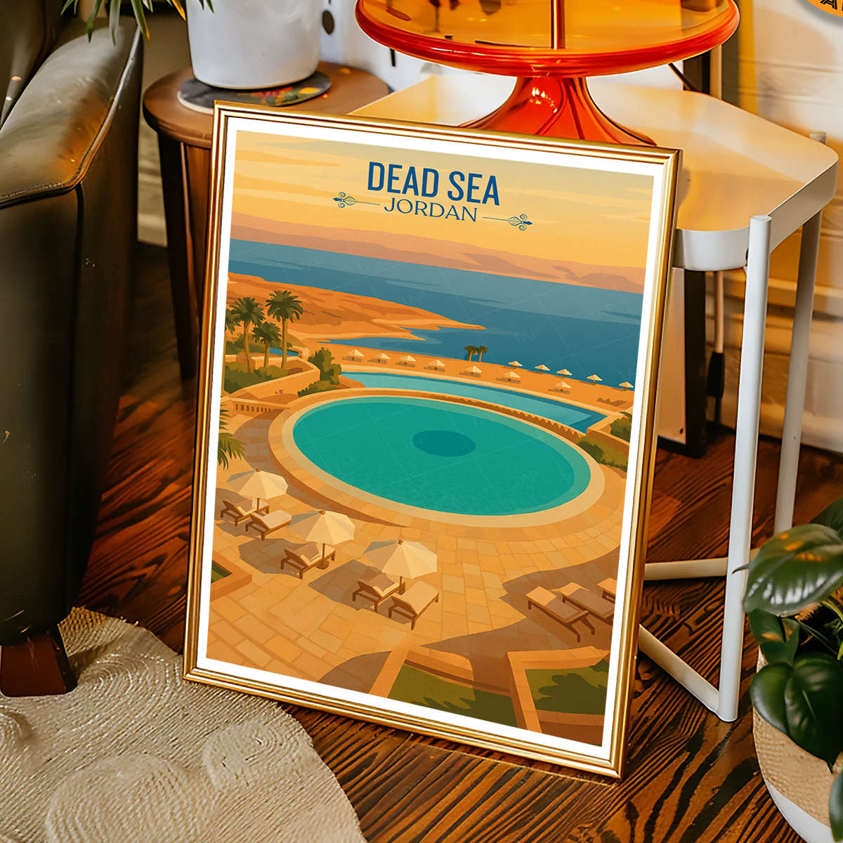 Dead Sea - Jordan - Travel Art Wall Deco Poster - Art Print - Travel Art Poster