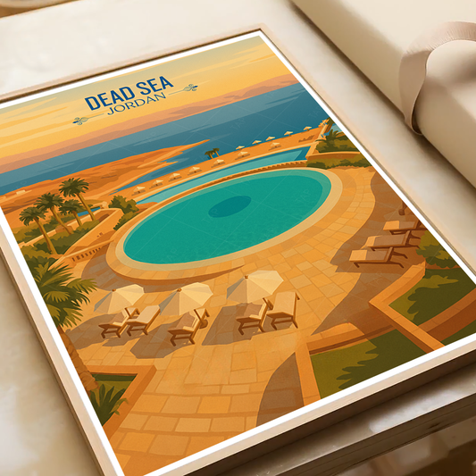 Dead Sea - Jordan - Travel Art Wall Deco Poster - Art Print - Travel Art Poster