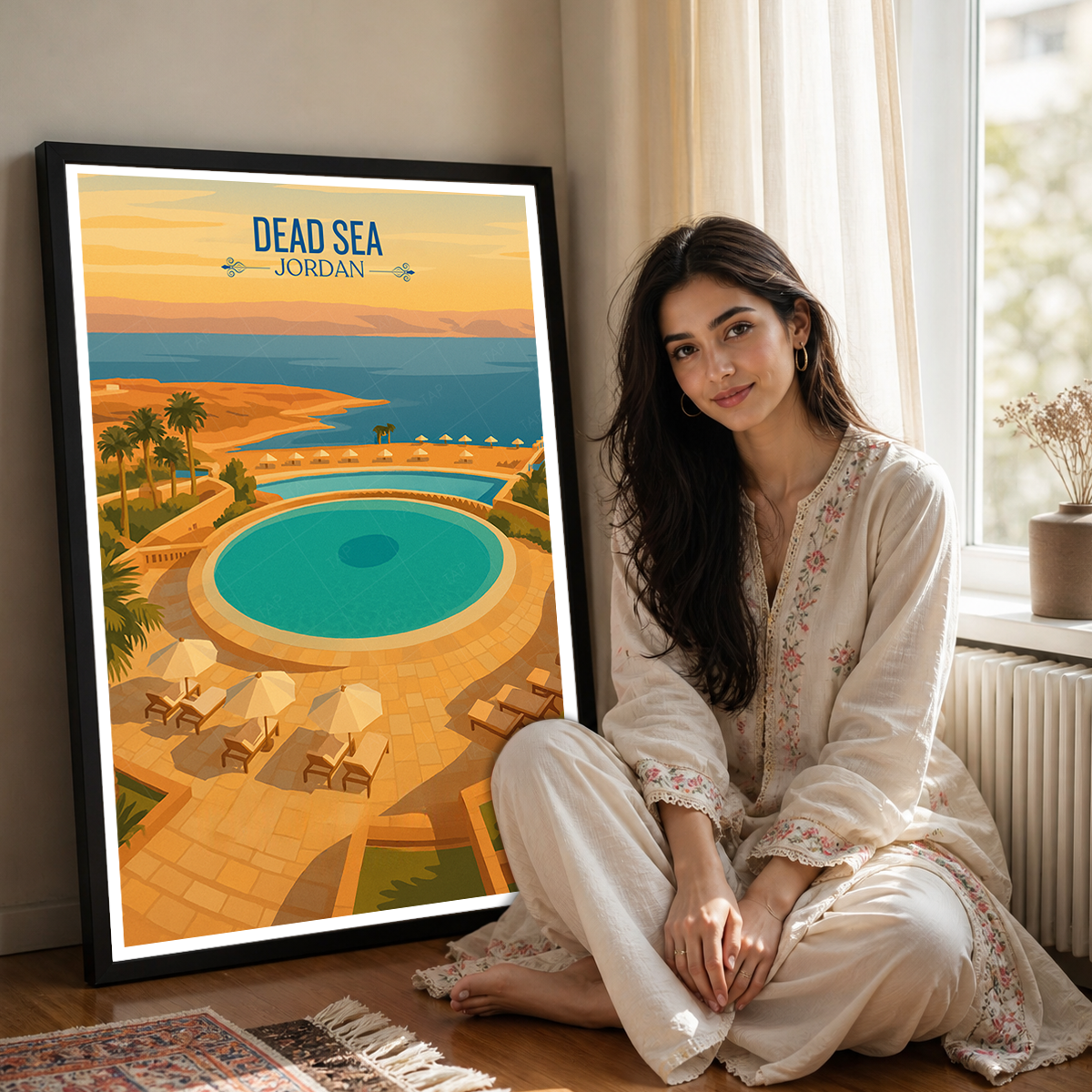 Dead Sea - Jordan - Travel Art Wall Deco Poster - Art Print - Travel Art Poster