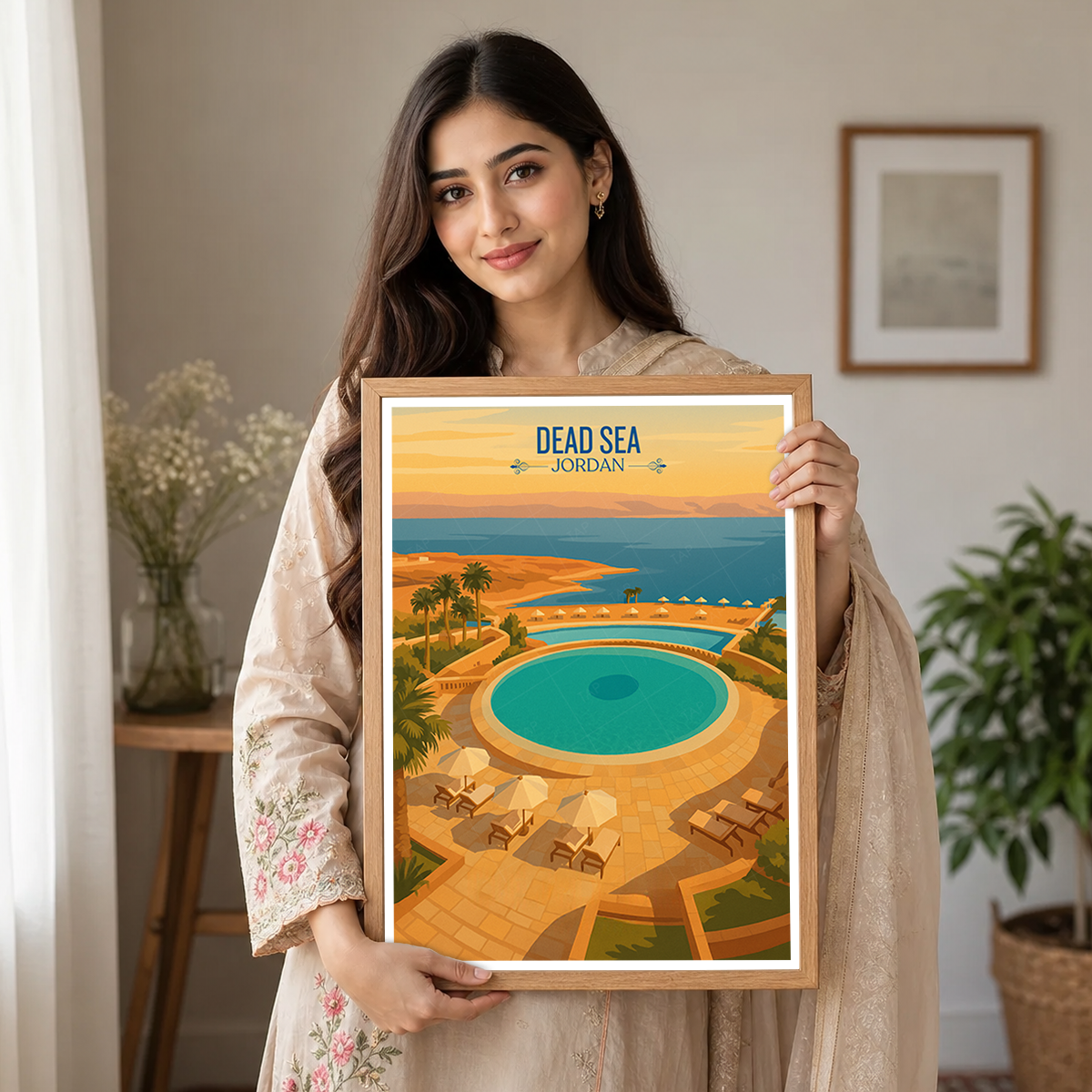Dead Sea - Jordan - Travel Art Wall Deco Poster - Art Print - Travel Art Poster