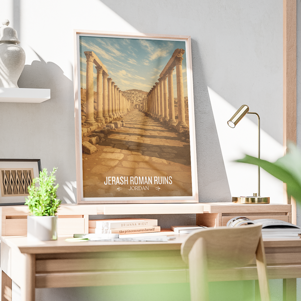 Jerash Ruins - Jordan - Travel Art Wall Deco Poster - Art Print - Travel Art Poster