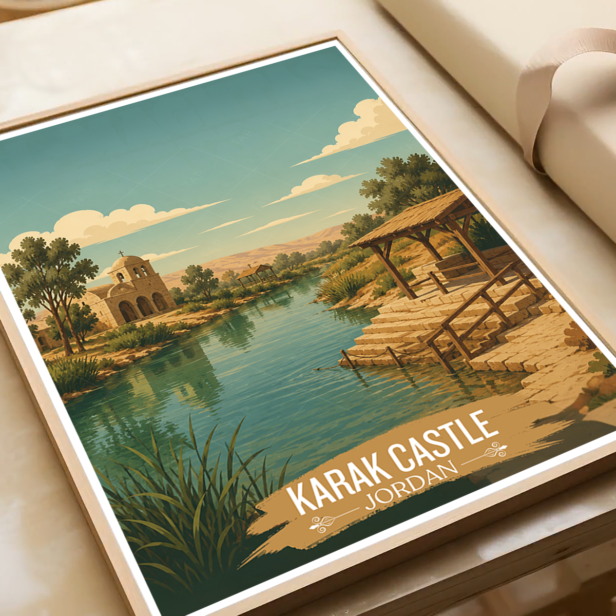 Karak Castle - Levant - Jordan - Travel Art Wall Deco Poster - Art Print - Travel Art Poster