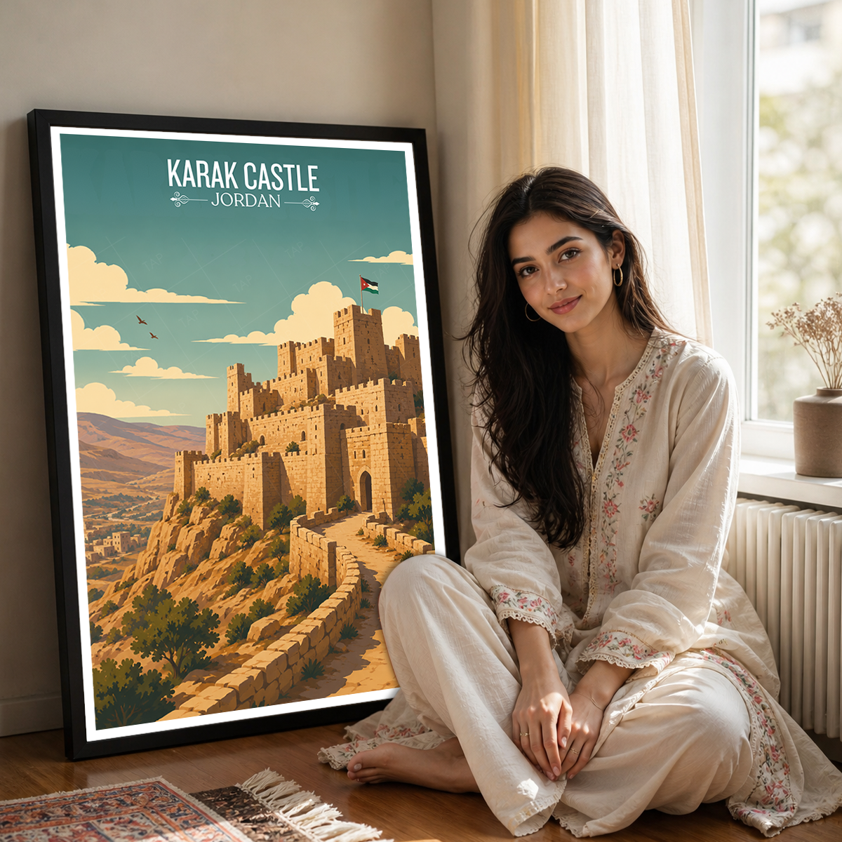 Karak Castle - Jordan - Travel Art Wall Deco Poster - Art Print - Travel Art Poster