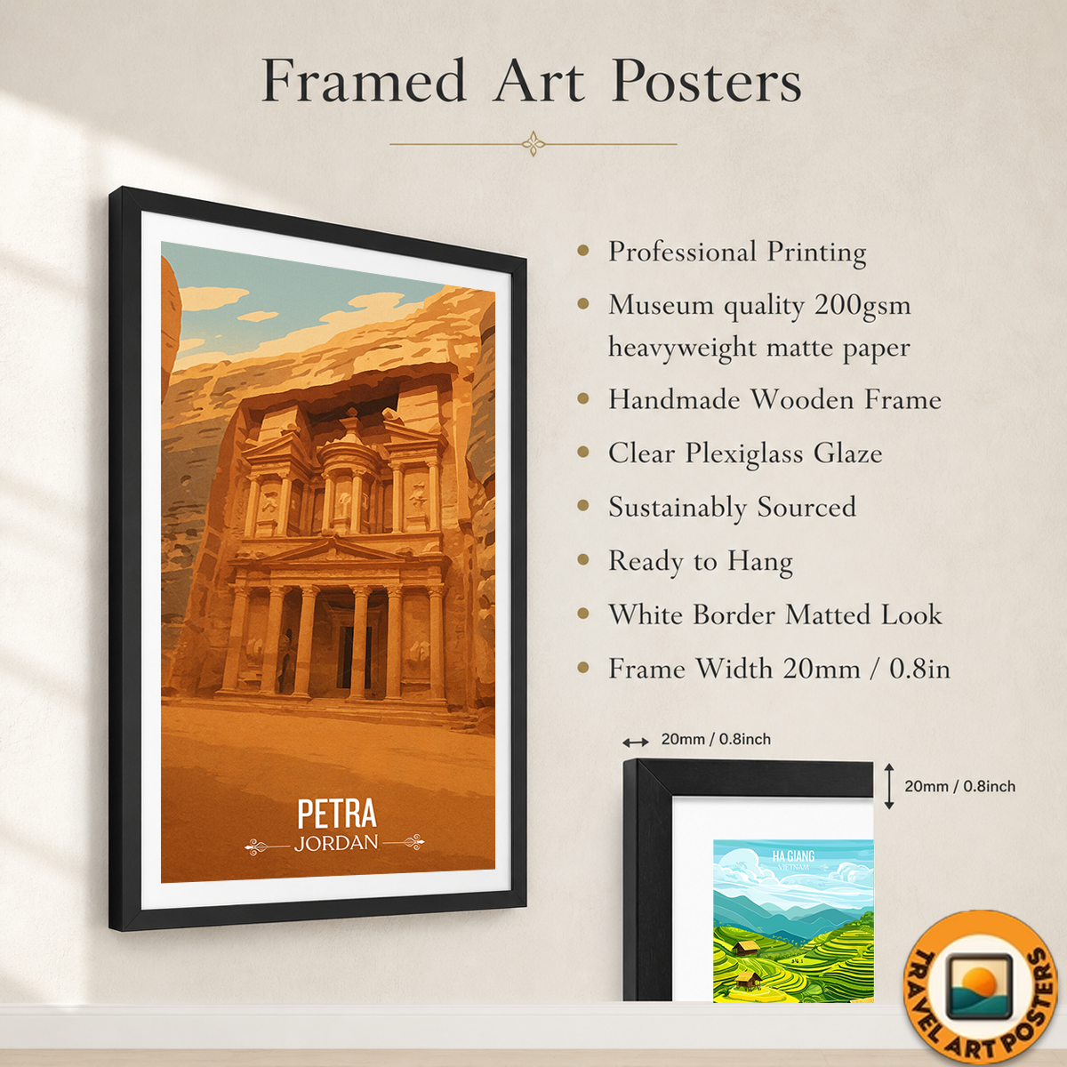Petra - Jordan - Travel Art Wall Deco Poster - Art Print - Travel Art Poster