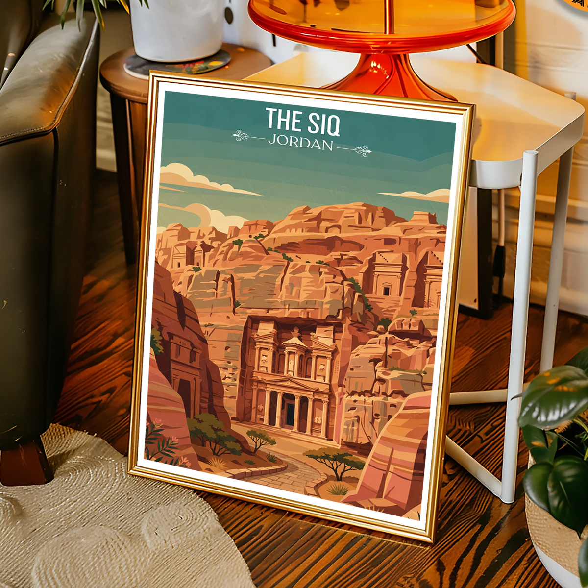 The Siq - Jordan - Travel Art Wall Deco Poster - Art Print - Travel Art Poster