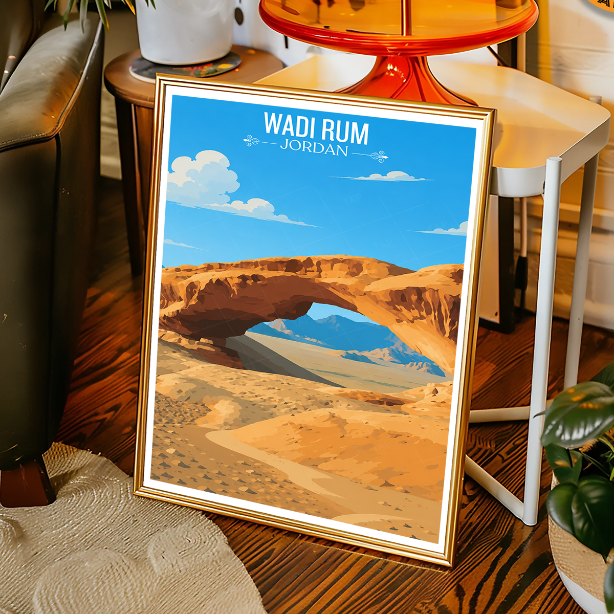 Wadi Rum - Jordan - Travel Art Wall Deco Poster - Art Print - Travel Art Poster