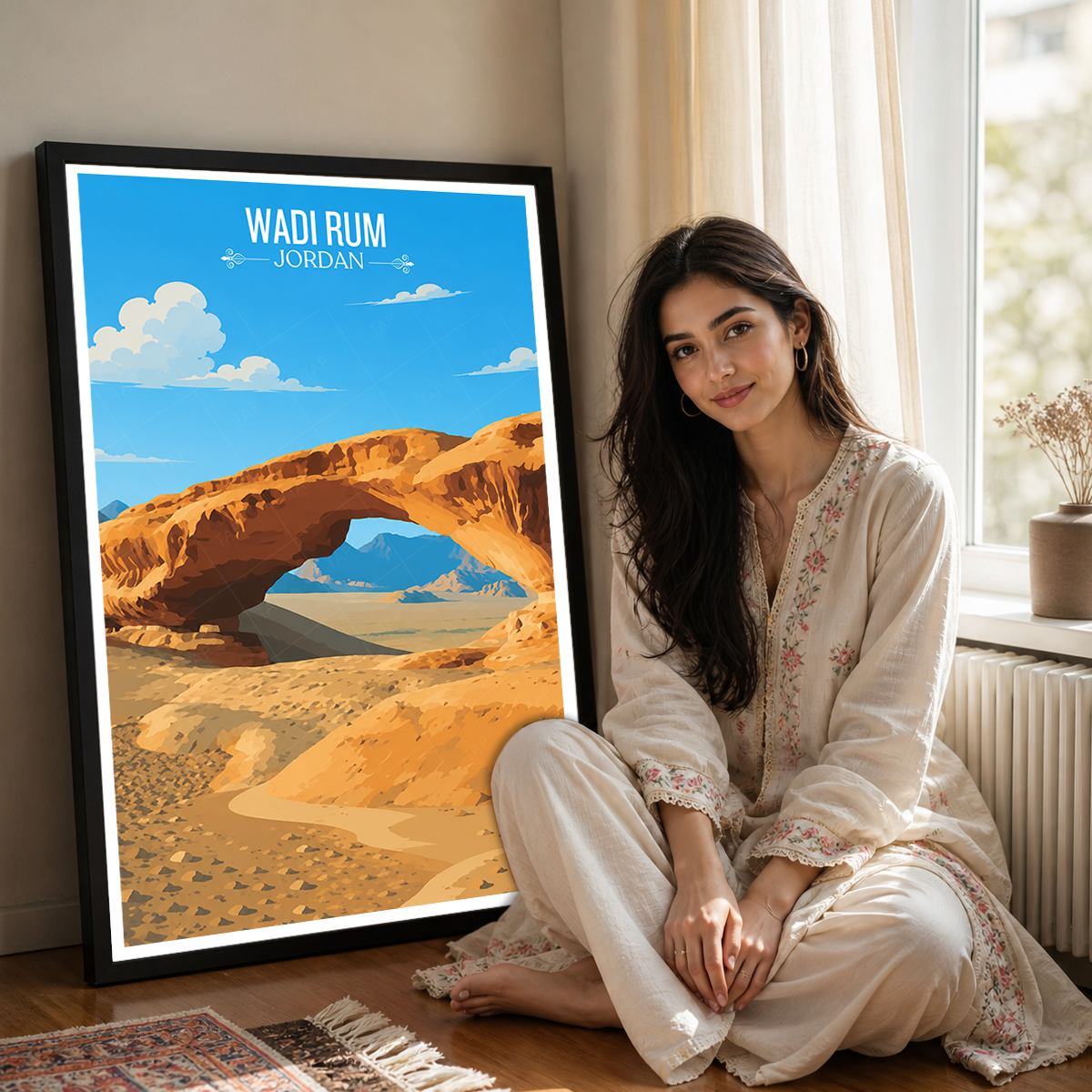 Wadi Rum - Jordan - Travel Art Wall Deco Poster - Art Print - Travel Art Poster