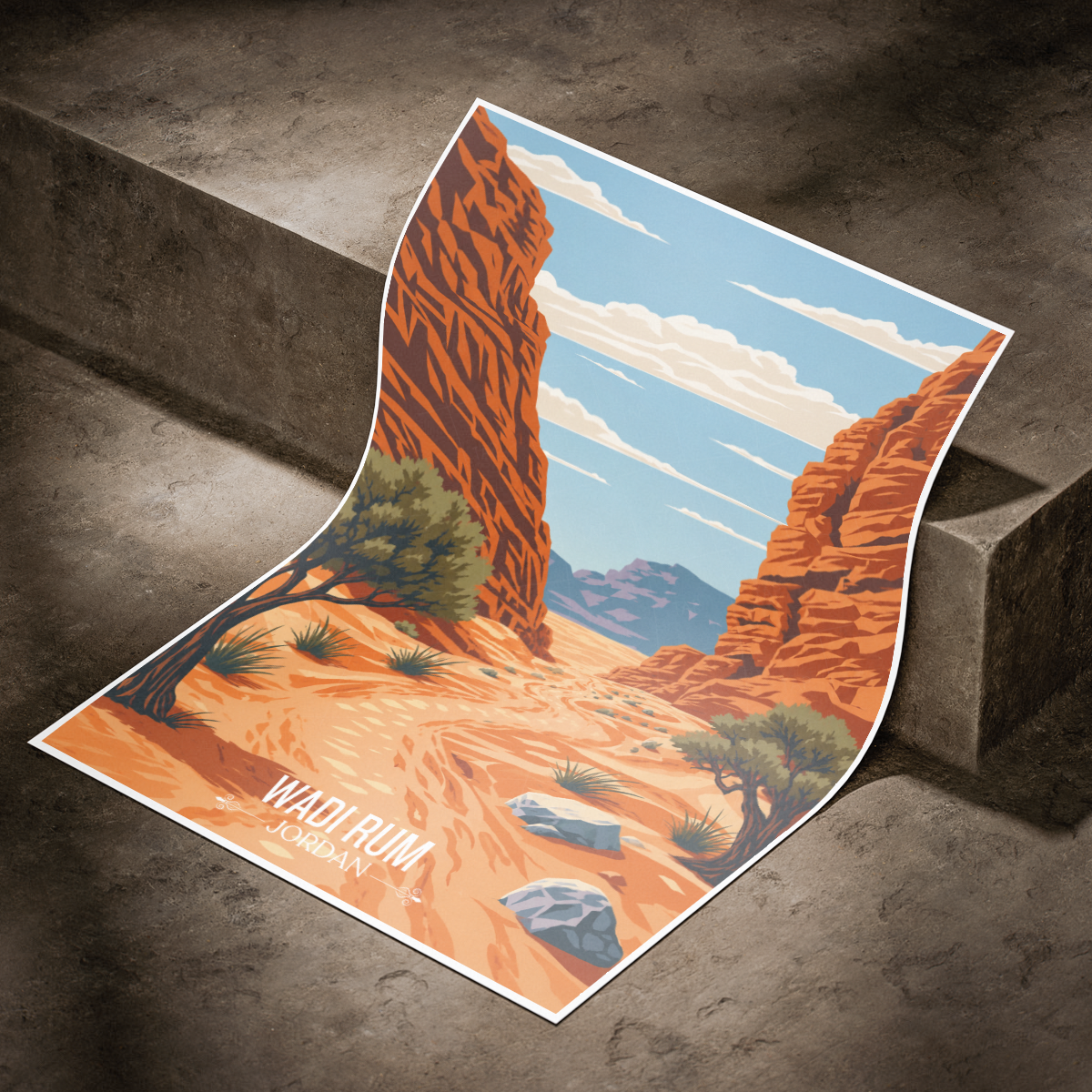 Valley of Moon - Jordan - Travel Art Wall Deco Poster - Art Print - Travel Art Poster