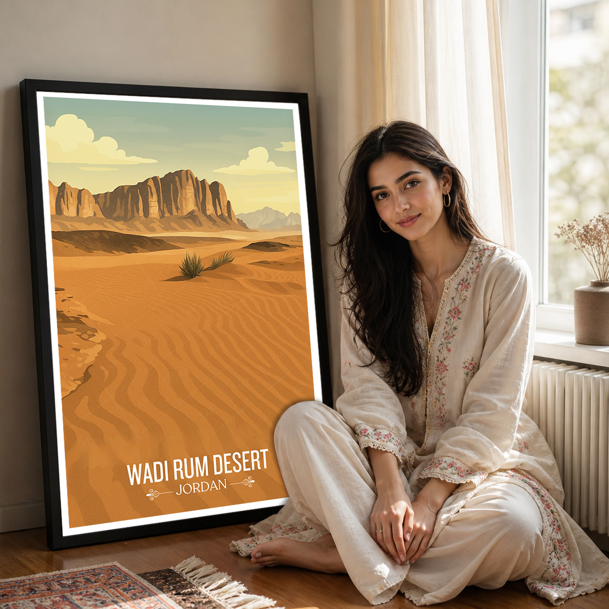 Wadi Rum Desert - Jordan - Travel Art Wall Deco Poster - Art Print - Travel Art Poster