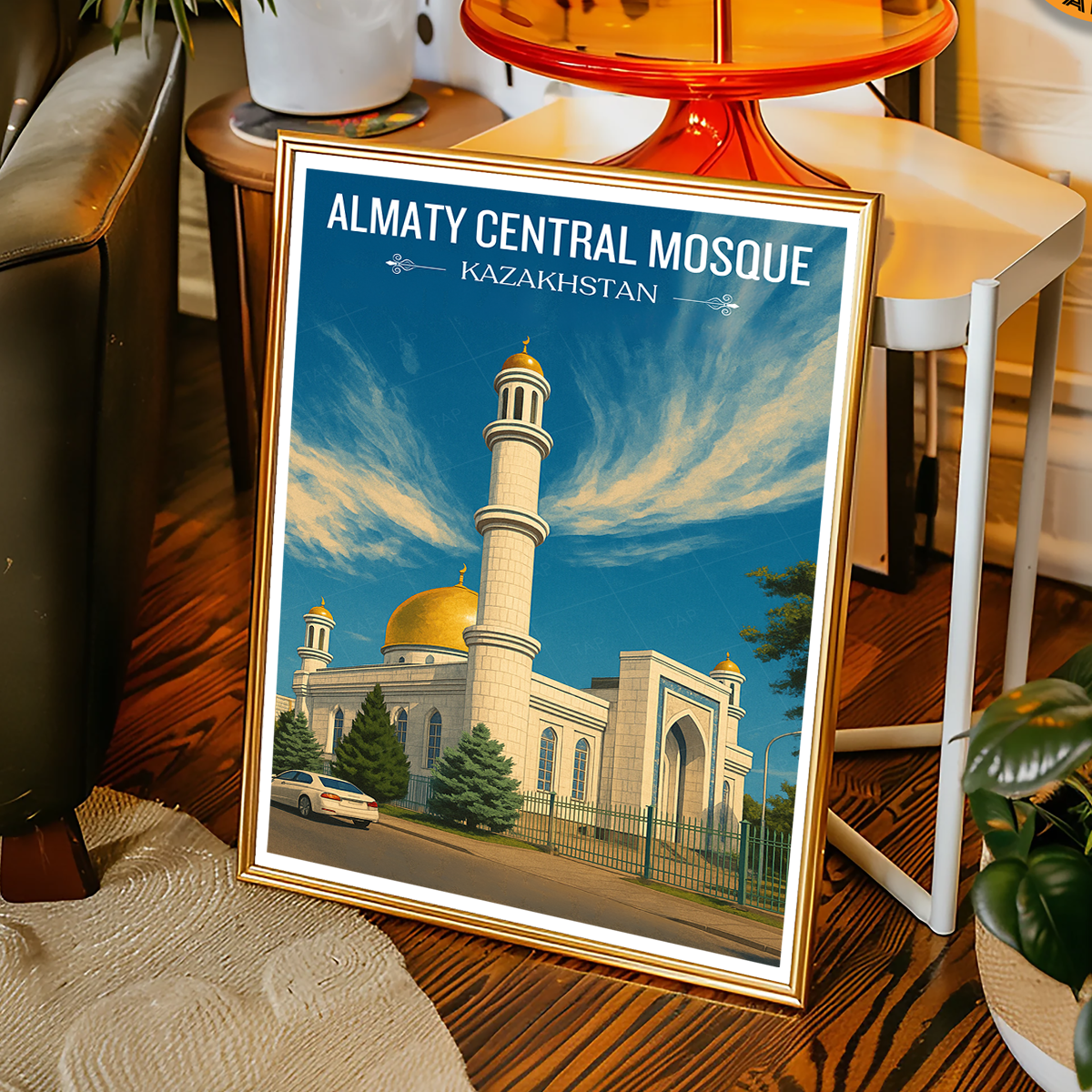 Almaty Central Mosque - Kazakhstan - Travel Art Wall Deco Poster Print - Art Print - Travel Art Poster