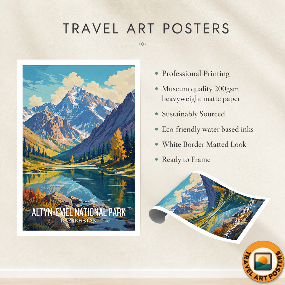 Altyn-Emil National Park - Kazakhstan - Travel Art Wall Deco Poster Print - Art Print - Travel Art Poster