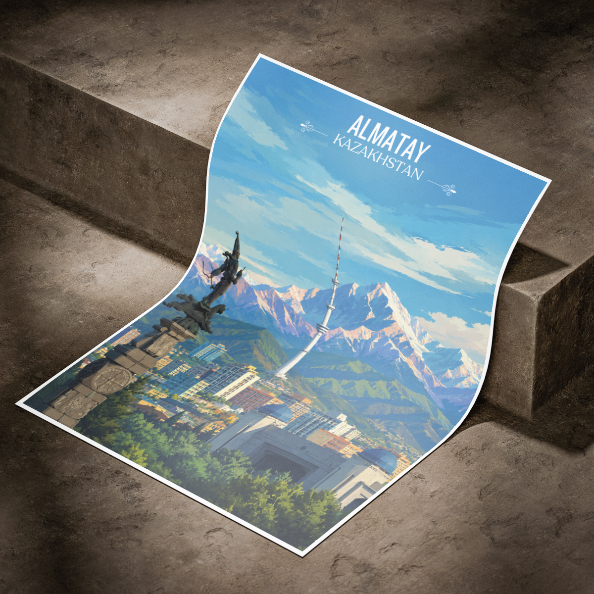 Almaty - Kazakhstan - Travel Art Wall Deco Poster Print - Art Print - Travel Art Poster