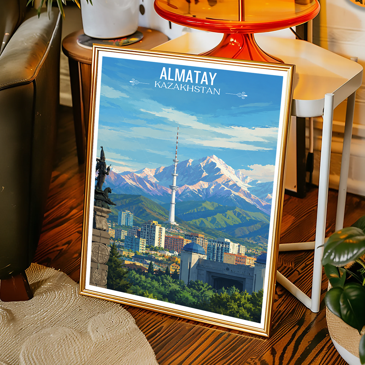 Almaty - Kazakhstan - Travel Art Wall Deco Poster Print - Art Print - Travel Art Poster