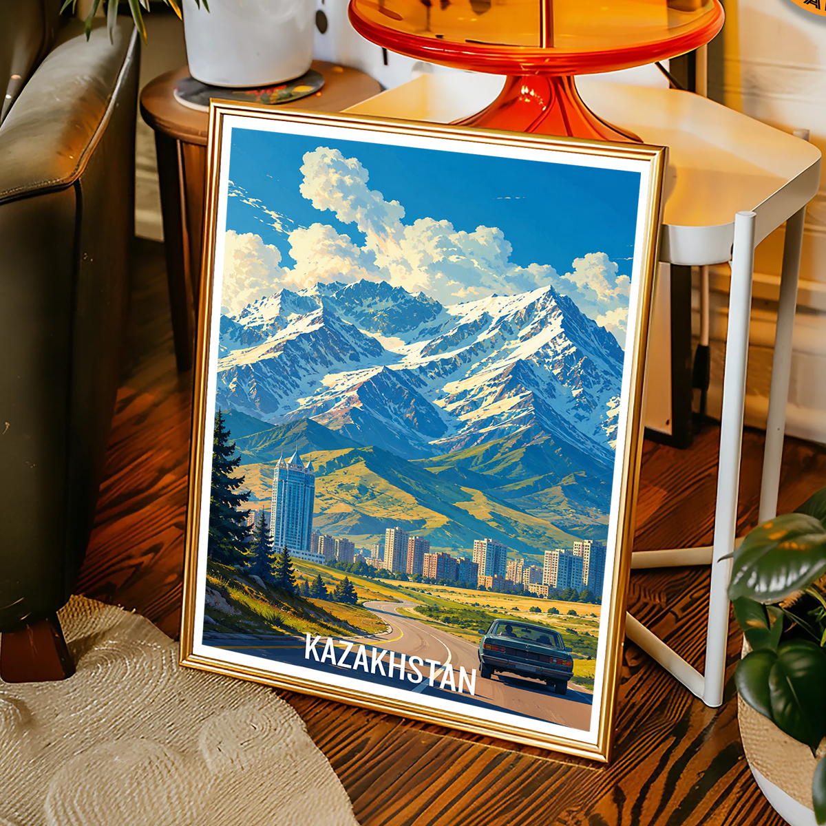 Kazakhstan - Travel Art Wall Deco Poster Print - Art Print - Travel Art Poster