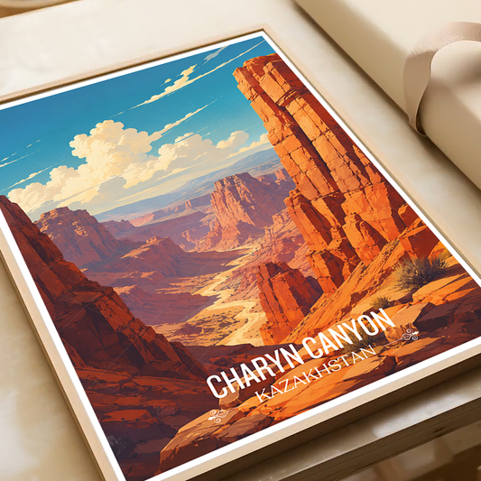 Charyn Canyon - Kazakhstan - Travel Art Wall Deco Poster Print - Art Print - Travel Art Poster