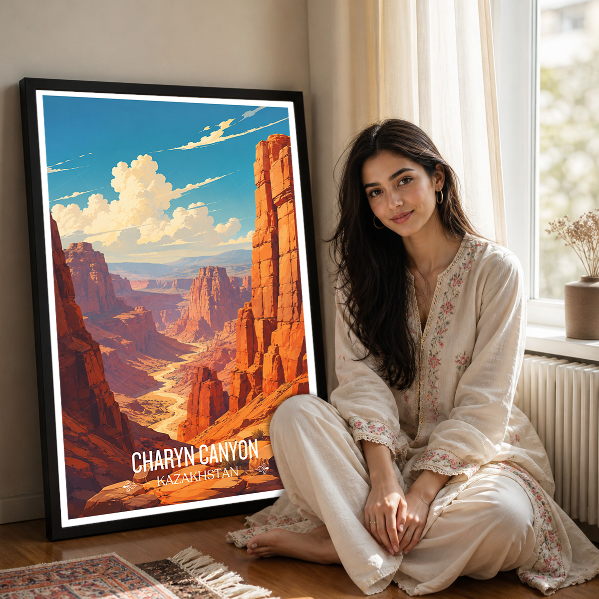 Charyn Canyon - Kazakhstan - Travel Art Wall Deco Poster Print - Art Print - Travel Art Poster